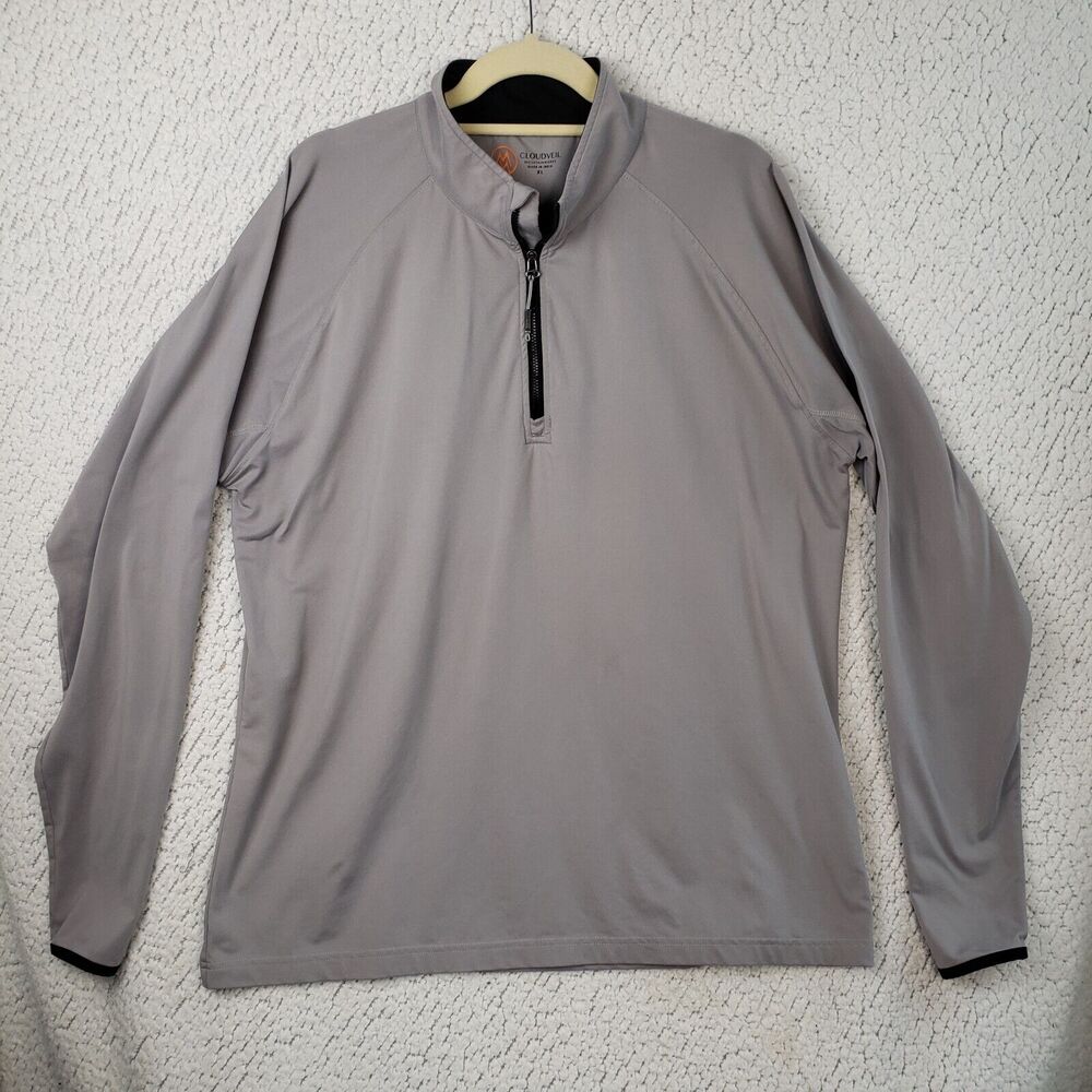 Cloudveil Quarter Zip Pullover Mens XL Gray Outdoor Hiking Base Layer Scandi